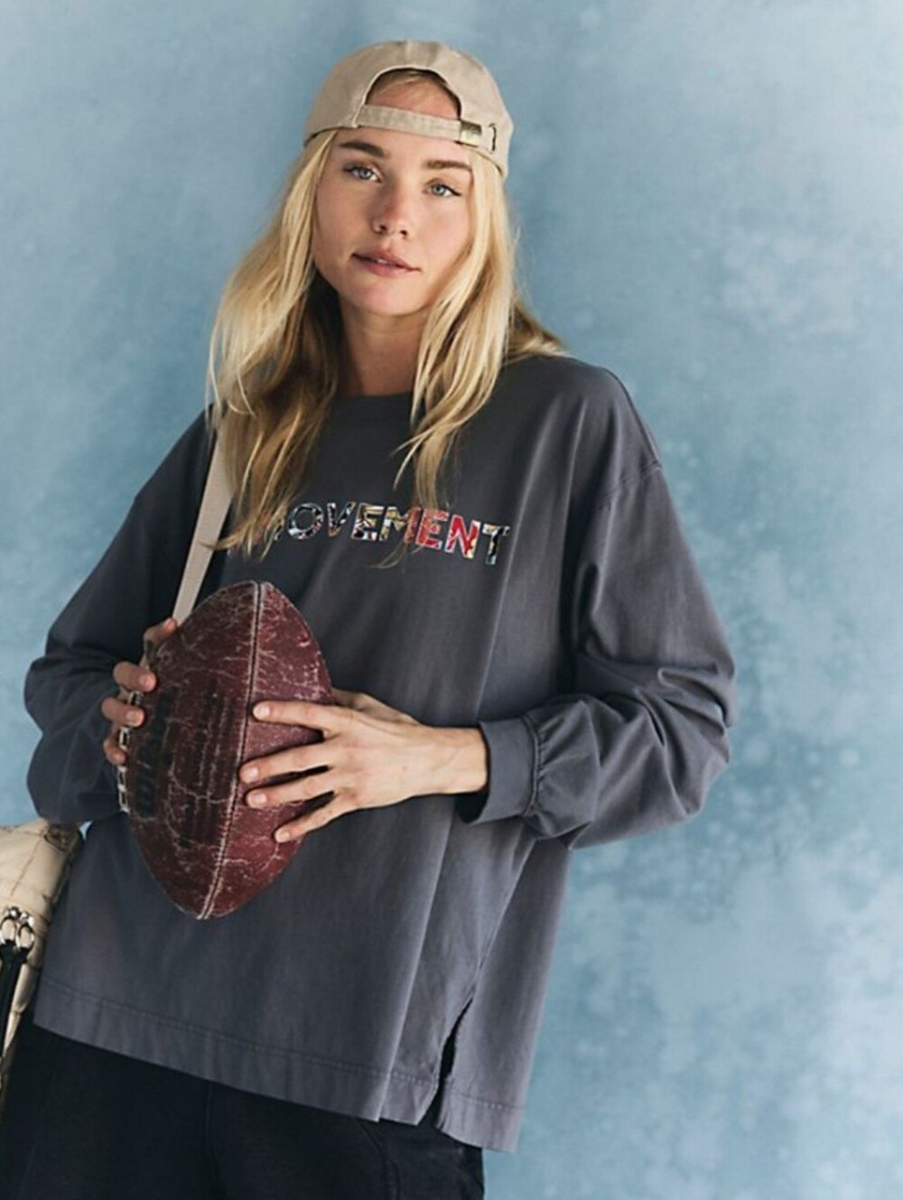 FP Movement by Free People Charcoal Grey Graphic Long Sleeve Tee